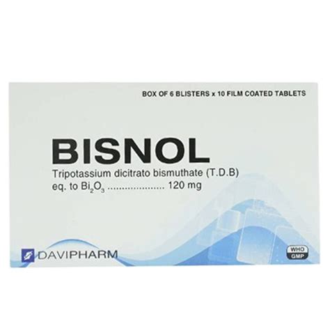 Thuốc Bisnol 120mg điều trị loét dạ dày và tá tràng.
